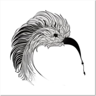 Monochrome Betta Fish Artwork No. 450 Posters and Art